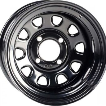 Felga stalowa ITP BLACK DELTA 12x7  4/110  offset 4+3 czarna HONDA KAWASAKI SUZUKI YAMAHA
