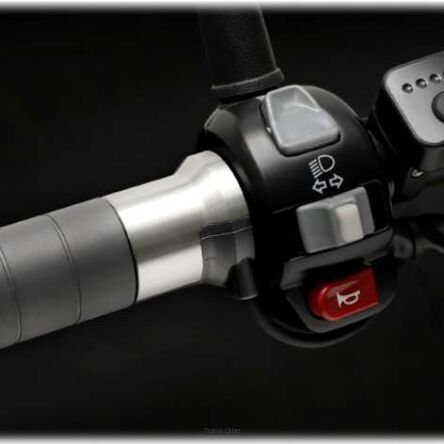 KOSO CHROMOWANE MANETKI PODGRZEWANE ZE STEROWNIKIEM (22MM/25MM 7/8-1`) DŁUGOŚĆ - 120MM ) STEROWNIK LCD - 5 POZIOMÓW GRZANIA 