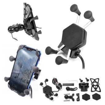   BIKETEC UCHWYT MOTOCYKLOWY TYP RAM "L" Z ŁADOWARKĄ USB NA TELEFON MONTOWANY NA KIEROWNICĘ LUB LUSTERKO